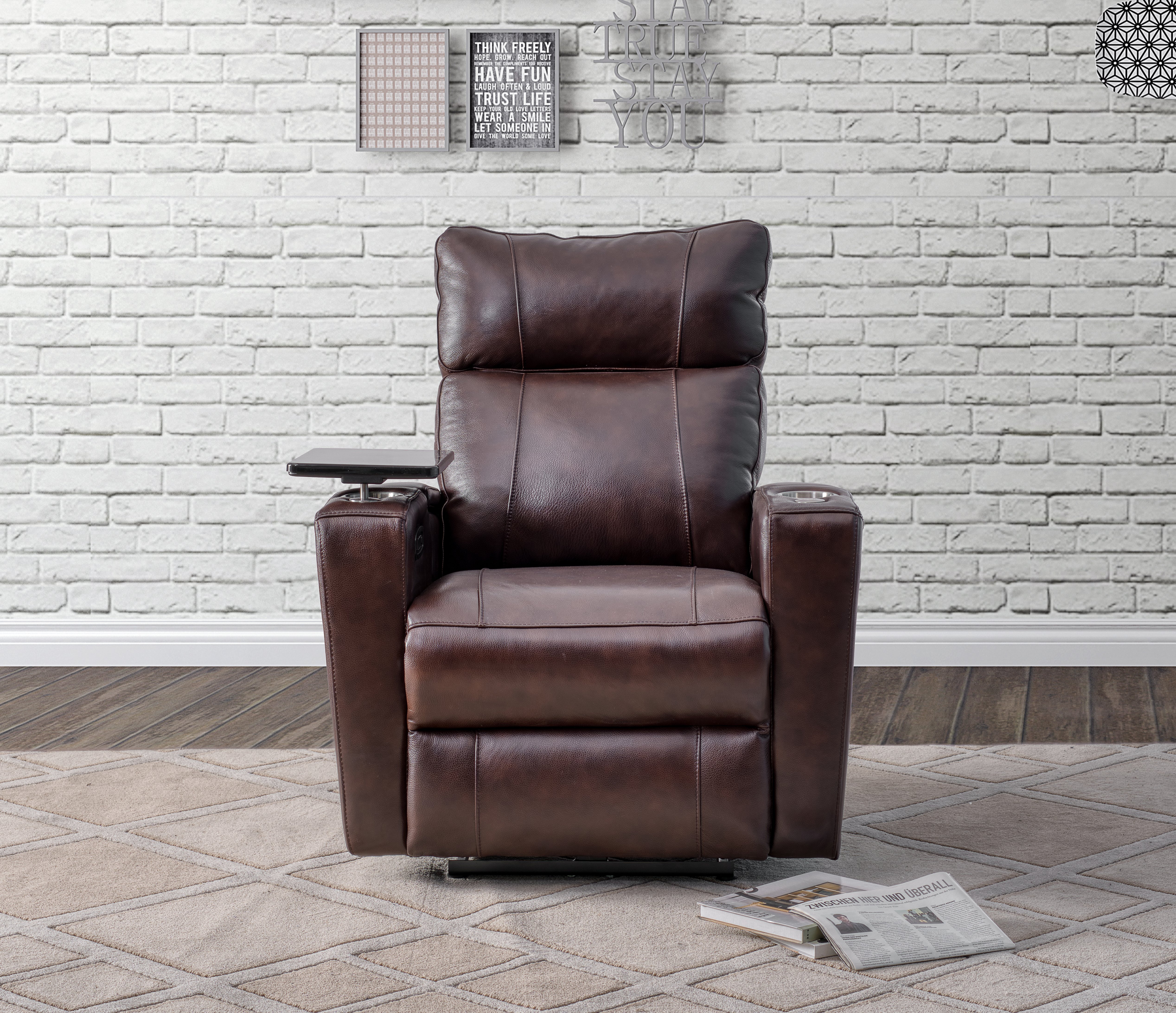 Carter Brown Leather-Match Triple Power Theater Recliner-2
