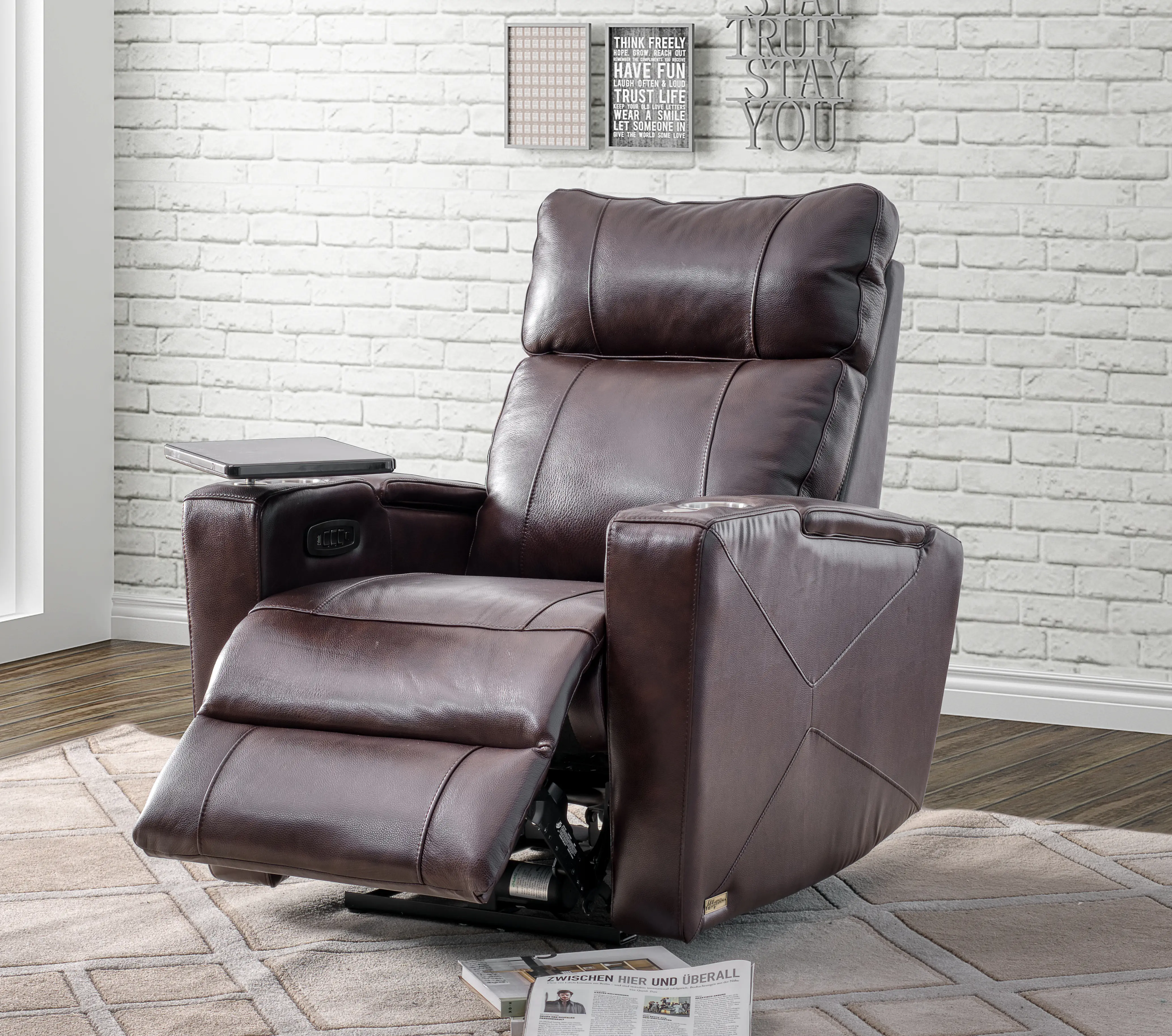 Carter Brown Leather-Match Triple Power Theater Recliner-3