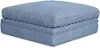 Clearance Contemporary Denim Blue Ottoman - Chambray