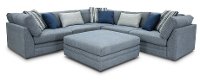 Contemporary Blue 3 Piece Sectional Sofa - Chambray-2