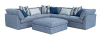 Contemporary Blue 3 Piece Sectional Sofa - Chambray-3