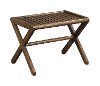 Antique Chestnut Solid Wood Large X-Frame Stool - Abingdon