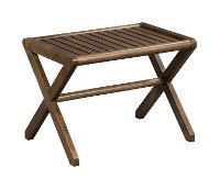 Antique Chestnut Solid Wood Large X-Frame Stool - Abingdon