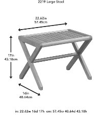Antique Chestnut Solid Wood Large X-Frame Stool - Abingdon-3