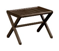 Espresso Brown Solid Wood Large X-Frame Stool - Abingdon