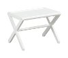 White Solid Wood Large X-Frame Stool - Abingdon