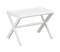 White Solid Wood Large X-Frame Stool - Abingdon