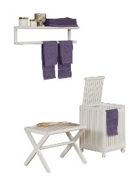 White Solid Wood Large X-Frame Stool - Abingdon-2