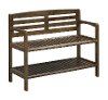 Antique Chestnut Solid Wood Large Bench with Back - Abingdon