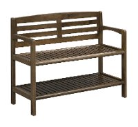 Antique Chestnut Solid Wood Large Bench with Back - Abingdon
