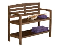 Antique Chestnut Solid Wood Large Bench with Back - Abingdon-3