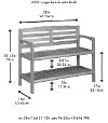 Espresso Brown Solid Wood Large Bench with Back - Abingdon