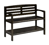Espresso Brown Solid Wood Large Bench with Back - Abingdon-2
