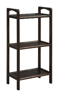 Espresso Brown Solid Wood 3 Shelf Tower - Abingdon