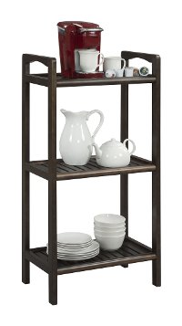 Espresso Brown Solid Wood 3 Shelf Tower - Abingdon-2