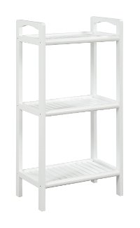 White Solid Wood 3 Shelf Tower - Abingdon