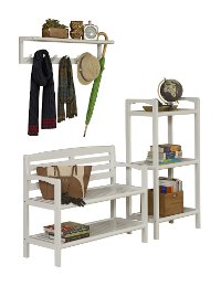 White Solid Wood 3 Shelf Tower - Abingdon-3