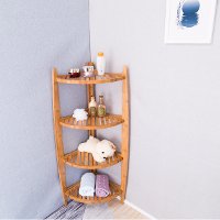 Natural Bamboo Corner Shelf