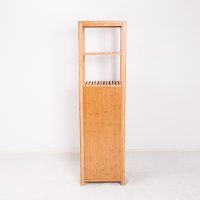 Bamboo Linen Tower Shelf with Door-3