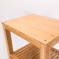 Bamboo Linen Tower Shelf with Door-4