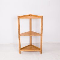 Natural Bamboo 3-Tier Corner Shelf