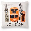Clearance Multi Color Printed and Embroidered London Bus Throw Pillow