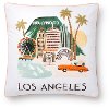 Clearance Multi Color Print and Embroidered Los Angeles Throw Pillow