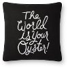 Black and White World Is Your Oyster Embroidered Throw Pillow