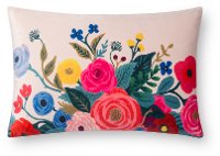 Blush and Multi Color Floral Throw Pillow