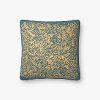 Emerald and Gold Metallic Floral Printed Throw Pillow
