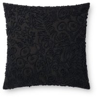 Black Cotton Throw Pillow