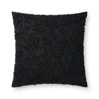 P6030-RP-BLACK Black Cotton Throw Pillow