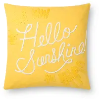 P6031-RP-YLLW/WHT Yellow and White Hello Sunshine Throw Pillow