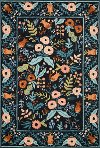 5 x 8 Medium Black Autumn Flower Area Rug - Les Fleurs