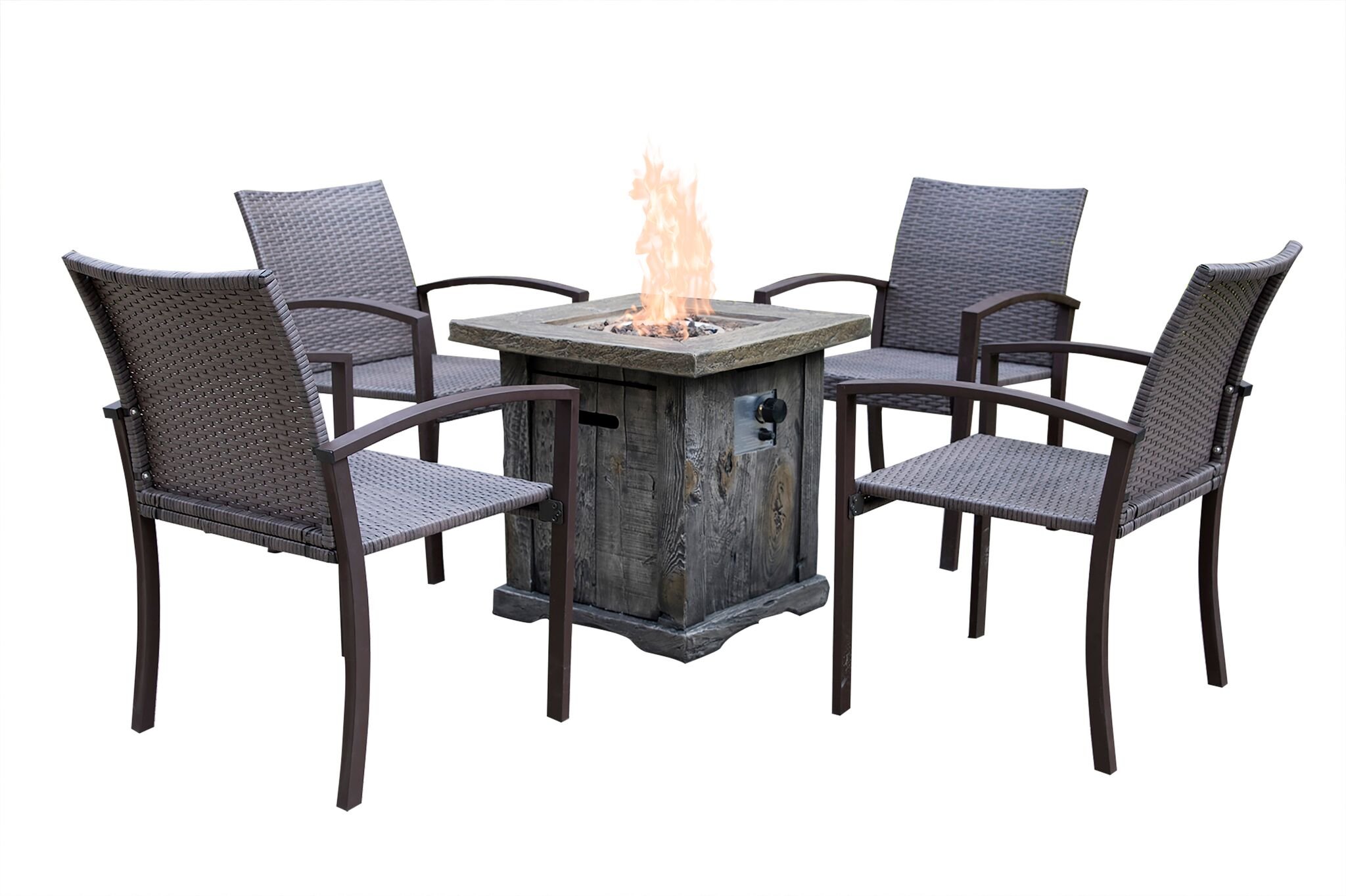 Wood Look Outdoor Fire Pit-3