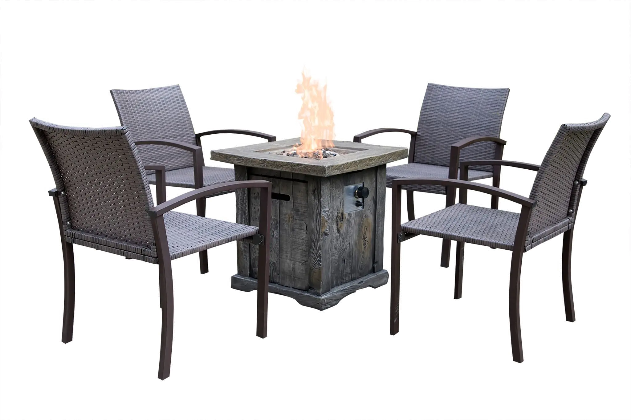 Wood Look Outdoor Fire Pit-3