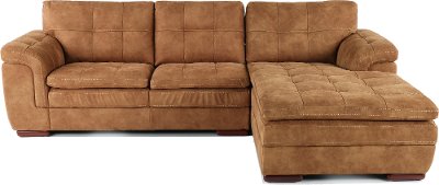 Taupe Brown 2 Piece Sectional Sofa with RAF Chaise - Sandy
