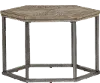 Addison Cove Ash Blonde and Metal Hexagon Cocktail Table