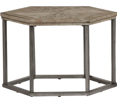 Contemporary Ash Hexagon Cocktail Table - Addison Cove