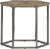 Ash Blonde and Metal Hexagonal End Table - Adison Cove