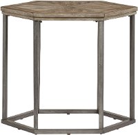 Ash Blonde and Metal Hexagonal End Table - Adison Cove