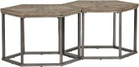 Ash Blonde and Metal 2 Piece Coffee Table Pair - Adison Cove
