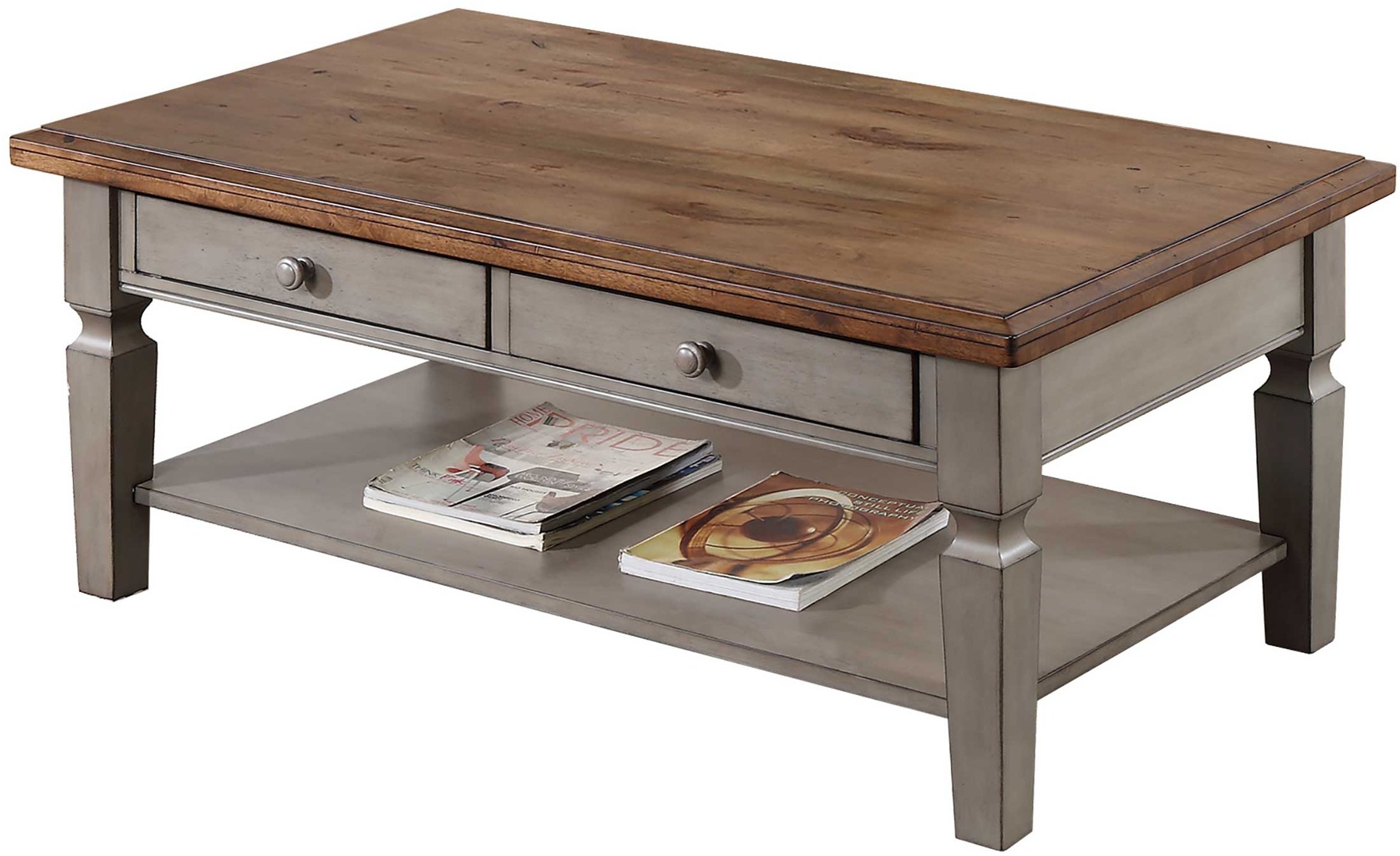 Barnwell Two Tone Country Cottage Coffee Table-1
