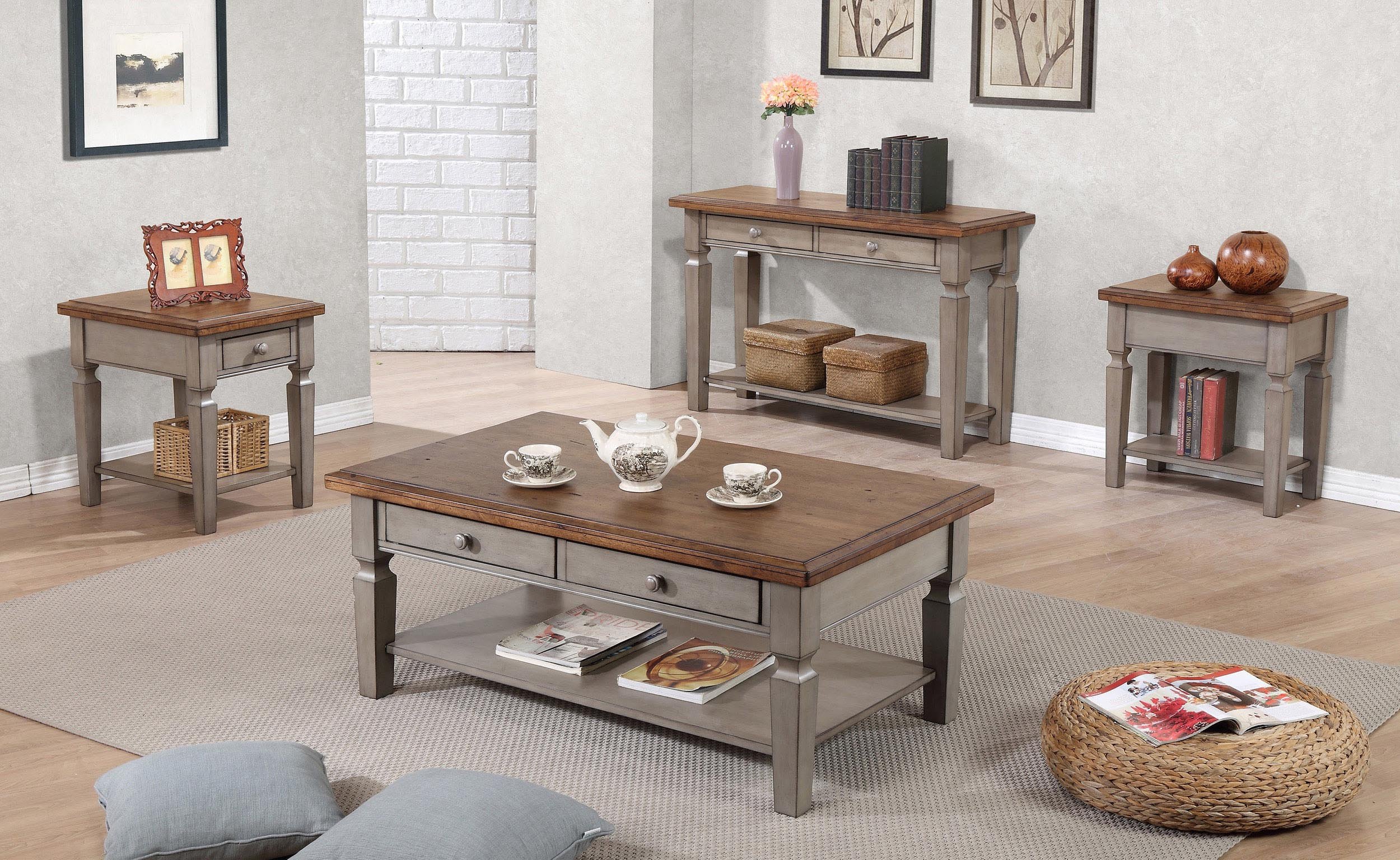 Barnwell Two Tone Country Cottage Coffee Table-2