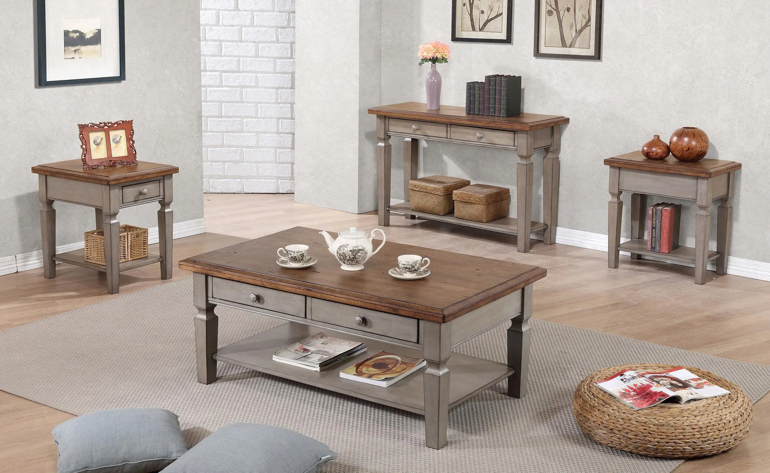 Barnwell Two Tone Console Table-2