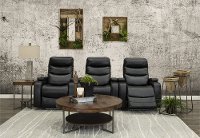 Black 3 Piece Power Home Theater Seating - Cinema