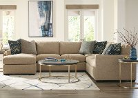 Beige 4 Piece Sectional Sofa with LAF Chaise - Notion-2