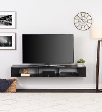 70 Inch Wall Mount Black TV Stand-2
