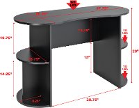 Small Black Student Desk with Storage-6