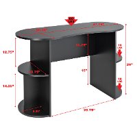 Small Black Student Desk with Storage-7